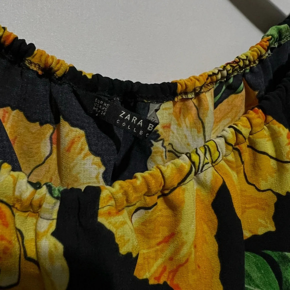 Zara Off the shoulder shirt Floral print Size XS - Picture 6 of 7